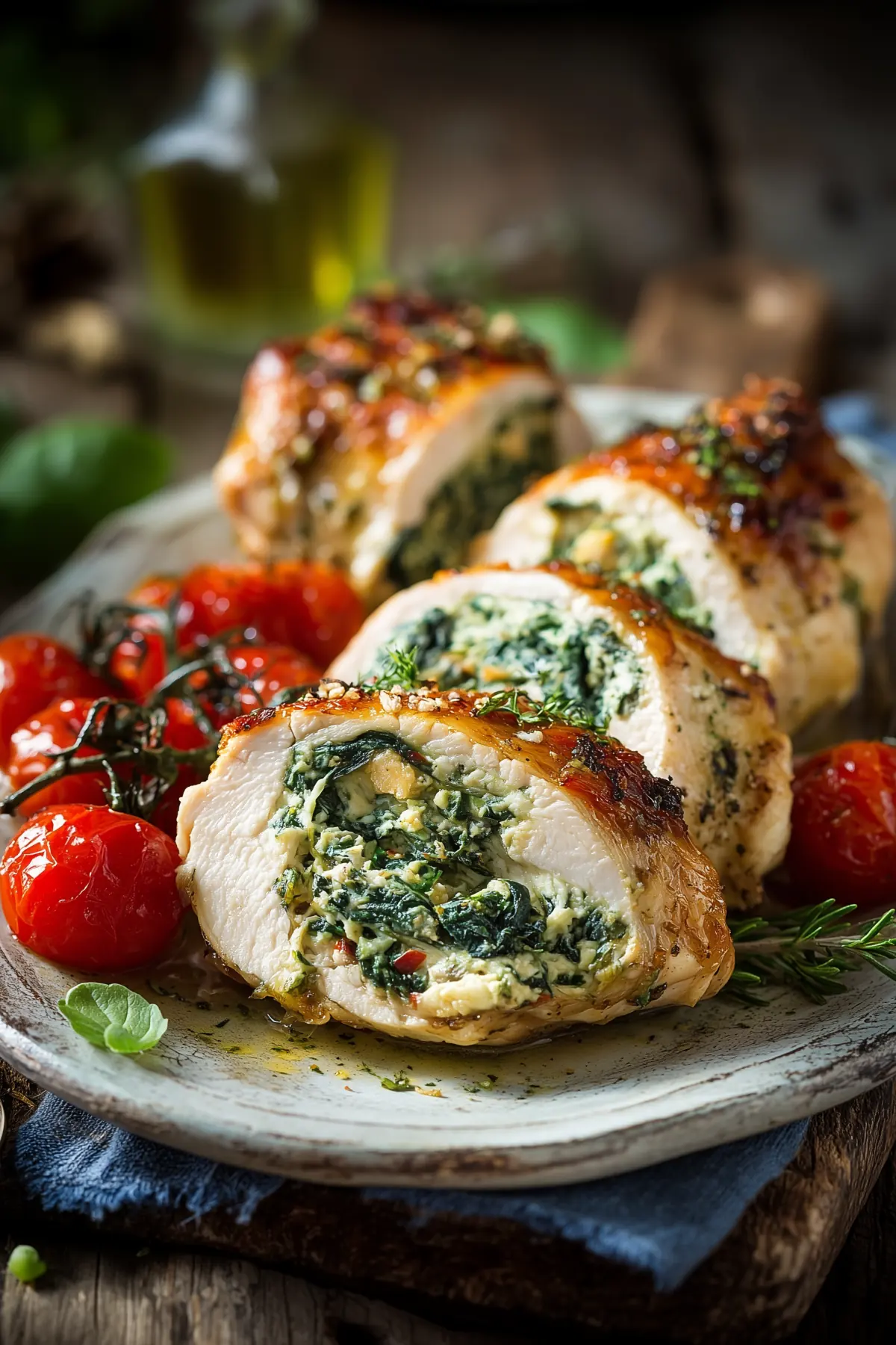 baked chicken stuffed with spinach and feta