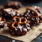 Chocolate clusters with pretzels and peanuts