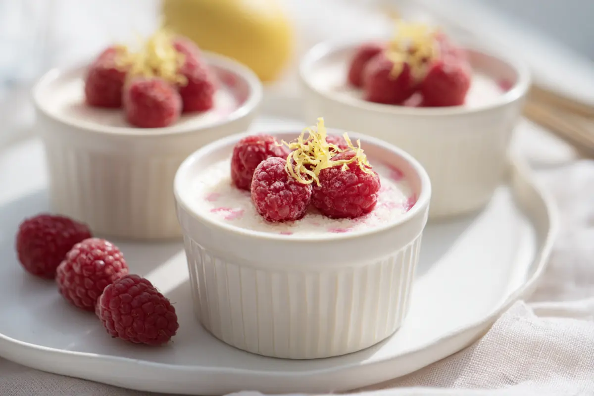 Raspberry Lemon Posset (No Eggs)